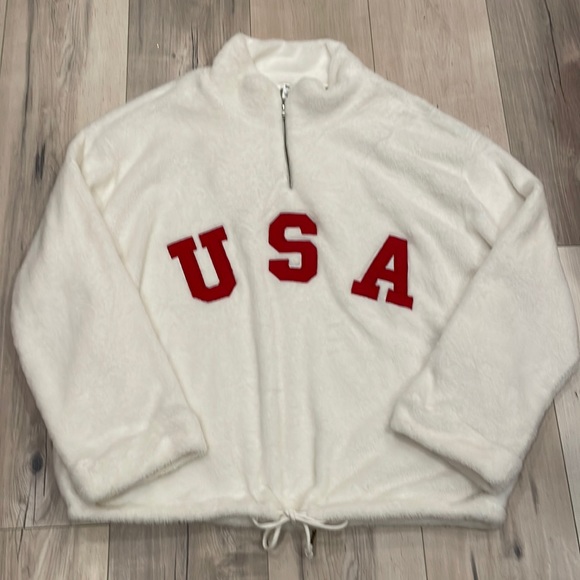 bp Tops - BP USA Oversized Fleece 1/4 Zip, size M.